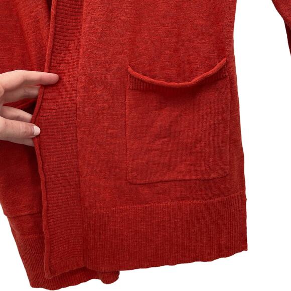 Madewell Bradley Open Front Knit Cardigan in Red Orange Sz XXS Boyfriend Sweater - Picture 9 of 15